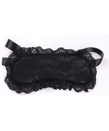Avheuesl Soft Lace Eye Mask - Adjustable Comfortable Sleep Mask for Travel, Meditation - Black - Buy Online on GoSupps.com