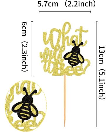 Cyodoos 24Pcs Bee Cupcake Toppers What Will It Bee Cake Decorations for Bee Theme Baby Shower Kids Boys Girls Birthday Party Decoration Supplies Bee5 - Buy Online on GoSupps.com