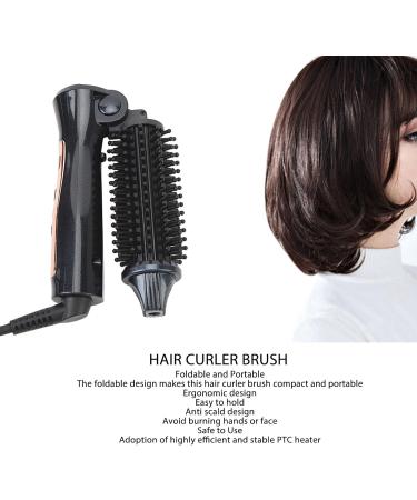 Foldable Portable Hair Curler Brush - Anti-Scald PTC Heater Dual Voltage for Versatile Hairstyling | Ionic Curling Iron for International Use - Buy Online on GoSupps.com