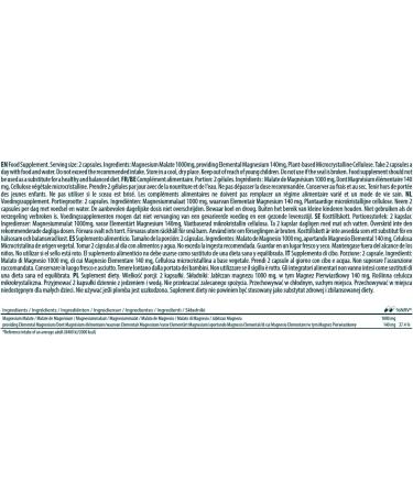 Best Immune International Highquality magnesium malate 500 mg ideal strength 100 Vegan capsules Highest bioavailability Natural product - Buy Online on GoSupps.com