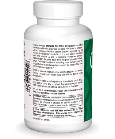 Buy Source Naturals Yaeyama Chlorella 200mg â€“ 600 Tablets for Health Benefits - Buy Online on GoSupps.com