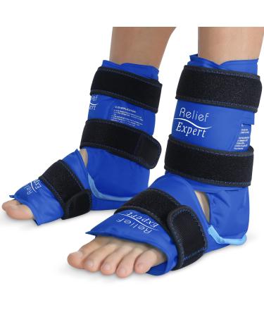 Relief Expert Ankle Ice Pack Wrap for Injuries Foot Ice Pack for Ankle, Plantar Fasciitis, Achilles Tendonitis, Heel Relief (2 Packs) Royal Blue