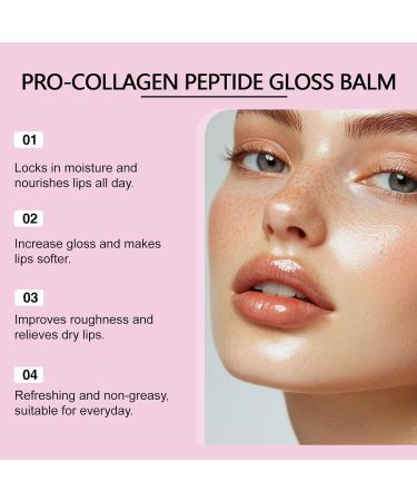 homomdy ProCollagen Peptide Lip Gloss Balm Vitamin E Lip Care Nourishing and Moisturizing Reduces Fine Lines Improves Dryness Softer and Smoother Repairs Cracked Lips 3pcs - Buy Online on GoSupps.com