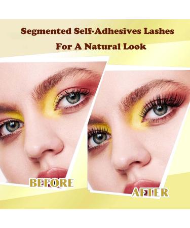 Weroniqwue Self Adhesive Lashes | Natural DIY Cluster Eyelash Extensions Kit (10-16mm) with Tweezers - No Glue Needed - Buy Online on GoSupps.com