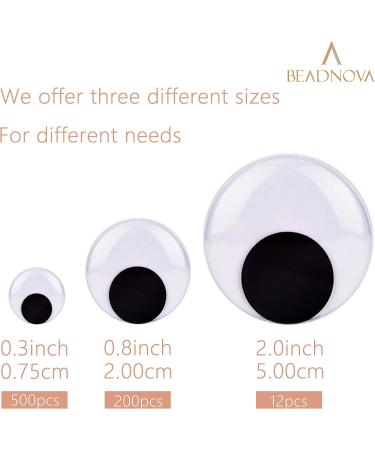 BEADNOVA 50mm Black Wiggle Googly Eyes with Adhesive Sticker - 12pcs | DIY Craft Scrapbooking - Buy Online on GoSupps.com