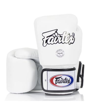 Fairtex BGV1 Muay Thai boxing training sparring gloves for men women children |MMA gloves for martial arts |High quality light & shock -absorbing boxing gloves white 16 oz