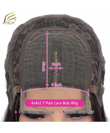 iFly Short Bob Gigs Real Hair Wig - 150% Density Straight 4x4x1 T Part Lace Front Wig for Black Women - 12 Inches - Buy Online on GoSupps.com