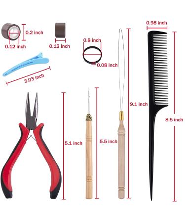 Duufin Brown Micro Ring Hair Extensions Kit - 500 Pcs with Tools and Accessories - Buy Online on GoSupps.com