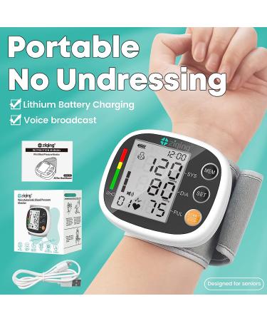 Wrist Blood Pressure Monitor | Rechargeable BP Machine with Memory & Voice Broadcast | Adjustable 57.7in Circumference | Large LCD | Home Use | Black+White - Buy Online on GoSupps.com