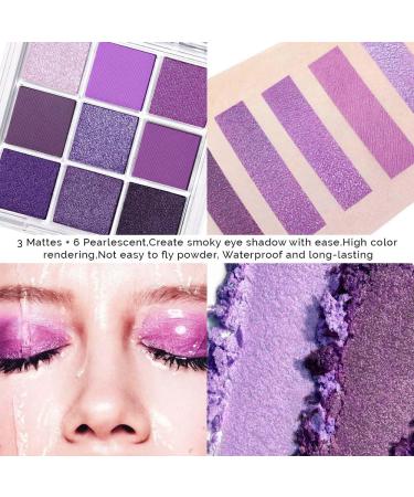 AMY'S DIARY Deep Light Purple Matte Shimmer Eye Shadow Palette - Long Lasting Waterproof Cruelty-Free Makeup | 9 Blendable Shades for a Gorgeous Look - Buy Online on GoSupps.com