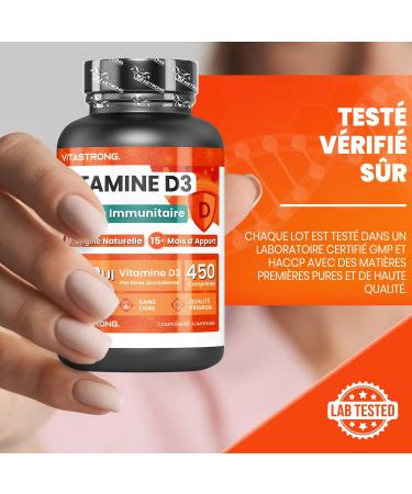 Vitamine D3 2000 UI 50mcg 1 par Jour 450 Comprim s Vitamine D3 Cholecalciferol (15+ Mois) Syst me Immunitaire Os Dents Muscles Suppl ment Haute Dose Premium Quality Vitastrong - Buy Online on GoSupps.com