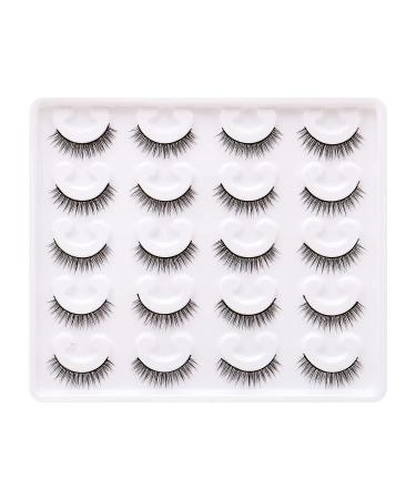 Short Wispy 3D Fake Eyelashes - 10 Pairs Bulk Pack for Natural Look | Reusable Faux Mink Handmade Short-Natural Lashes - Buy Online on GoSupps.com