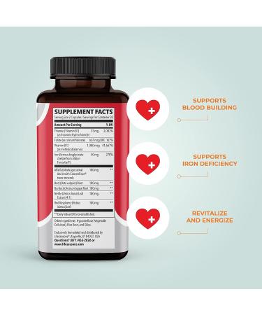 LifeSeasons Blood Nourish-R: Iron Deficiency Supplement for Fatigue, Paleness & Dizziness - 60 Capsules - Buy Online on GoSupps.com