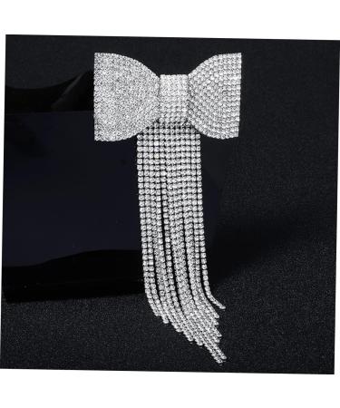 Beaupretty Wedding Tassel Hair Clip rhinestone tassel crystal bow clip rhinestone hair bow clip hair bow wedding rhinestone bow veils for brides rhinestones bang clip Crystal - Buy Online on GoSupps.com