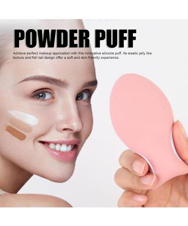 Silicone Powder Puff Beauty Makeup Tools Elastic Wet And Dry Reusable Bendable Fish Tail Shape Face Soft Makeup Puff - Buy Online on GoSupps.com