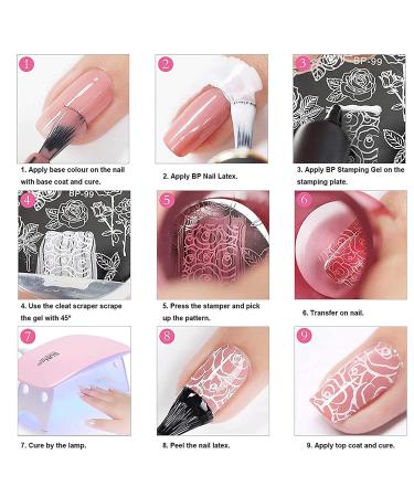 Nail Stamp Plate Kit - Butterfly Flower Feather Designs - 6 Stamping Plates + Stamper & Scraper - Retro Fashion Nail Art Set for Women - Buy Online on GoSupps.com