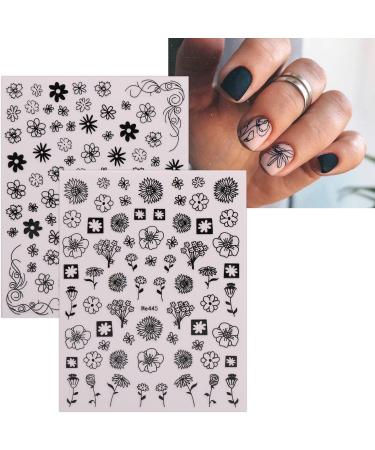 JMEOWIO Floral Nail Art Stickers - 12 Sheets, Self-Adhesive Design Decals for Spring/Summer Nails - Buy Online on GoSupps.com