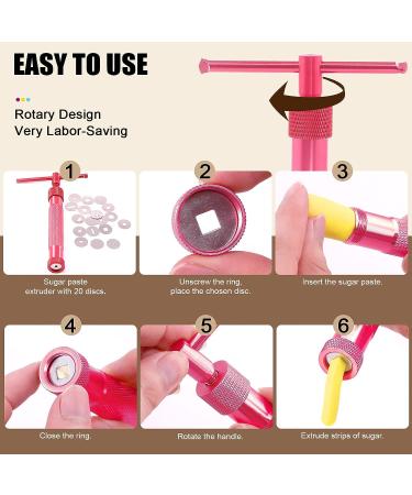 37Pcs Stainless Steel Clay Extruder Sugar Paste Fondant Decorating Tool Set - Rose Red - Buy Online on GoSupps.com