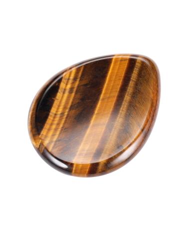 CrystalTears Tiger's Eye Gemstone Carved Thumb Worry Stone Healing Crystal Pocket Palm Stone for anxiety stress relief