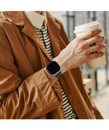 UHKZ 4 Pack Elastic Nylon Bands Compatible with Fitbit Versa 3/Versa 4/Fitbit Sense/Sense 2 Stretchy Fabric Sport Band for Fitbit Versa Smart Watch for Women Men Pure Black/Blue/Green/Grey For Versa 3/Versa 4/Fitbit Sense/Sense 2 Pure Black/Navy Blue/Gree - Buy Online on GoSupps.com