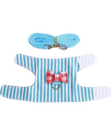 Hamster Harness and Traction Rope 2 Pieces Small Pet Harness with Bowknot Decor Small Animal Outdoor Walking Traction Rope Vest for Ferret Guinea Pig Iguana Rabbit Red Grid + Blue Stripes(XS) - Buy Online on GoSupps.com