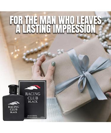 Racing Club Black Sensual Woody Fragrance for Men | Long Lasting Cologne Aromatic Scent Eau de Parfum Natural Spray - Great Holiday Gift 3.4 Fl Oz/100 Ml - Buy Online on GoSupps.com