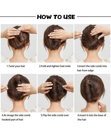 12 Pcs Hair Side Combs for Women - U Shape Hair Fork Clip for Updo Bun - French Twist Teeth Hair Pin Stick - Vintage Styling Accessories - Buy Online on GoSupps.com