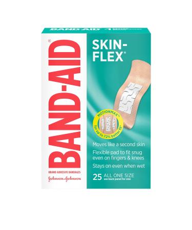 Band-Aid Brand Skin-Flex Adhesive Bandages for First Aid and Wound Care of Minor Cuts and Scrapes & Burns  Flexible Sterile Bandages Great for Fingers  Hands & Knees  All One Size  25 ct 25 Count (Pack of 1) Adhesive - Buy Online on GoSupps.com