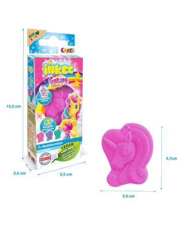 Inke Bombs Kinder Galupy Mini Pack - 3 Bath Balls | Fun Colors & Chewing Gum Aroma | Jojoba Oil | 3x15g Unicorn Swimming Bombs - Buy Online on GoSupps.com