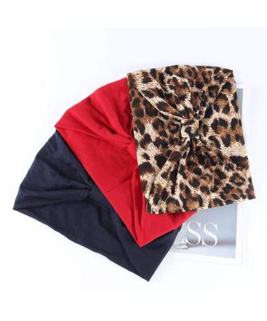 Metisee Black Knot Wide Bandeau Headbands Set - 3 Pcs Thick Stretch Fabric Head Wraps for Women and Girls - Buy Online on GoSupps.com