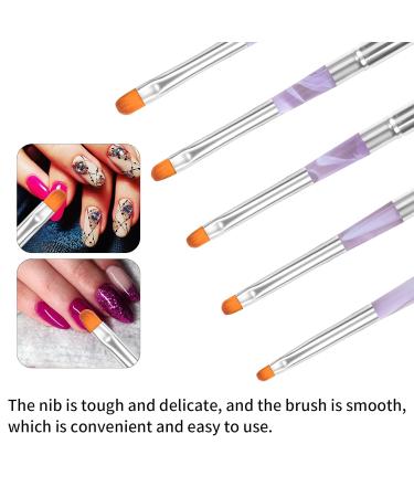 5-Piece Nail Design Brush Set - UV Gel & Acrylic Brushes for Professional Nail Art & Manicure Accessories - Buy Online on GoSupps.com