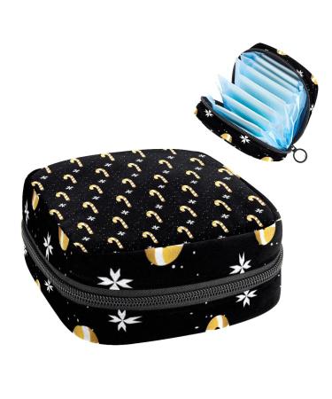 Golden Candy Cane Sanitary-Napkietten-Stahlungsk che feminine menstrual cups breastfeeding pillow holder tampon bag portable period bag for women teenagers girls 1 piece of multi-colored 5