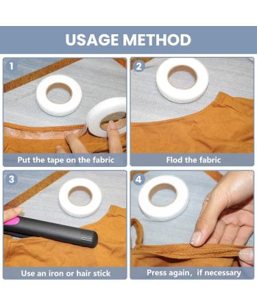 UWEME 6 Rolls Iron On Hemming Tape - Adhesive Fabric Tape for No Sew Hemming - White & Black - Buy Online on GoSupps.com