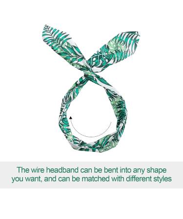 Ceenna Rabbit Ears Wire Headbands - 2 Piece Boho Twist Bow Headband Set | Hawaiian Print Knot Head Tie for Women and Girls | Soft Stretchy Beach Hair Accessories - Buy Online on GoSupps.com