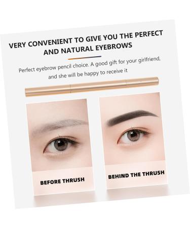 DRESSOOS 3pcs double ended eyebrow pencil waterproof eyebrow pen Eyebrow Pencil Dark Brown Makeup Accessories - Buy Online on GoSupps.com