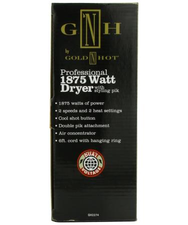 Gold N Hot Professional 1875-Watt Hair Dryer with Styling Pik | International Shipping Available - Buy Online on GoSupps.com