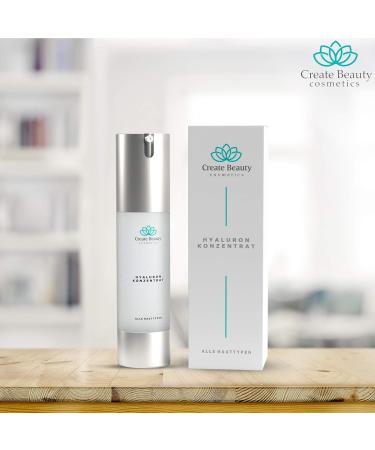 CREATE BEAUTY COSMETICS Hyaluronic Serum I 50 ml High Dose Hyaluronic Acid Concentrate I Anti-Ageing Moisturiser for Face and Skin I Natural Cosmetics Made in Germany - Buy Online on GoSupps.com