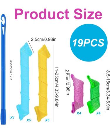 WUERKIYA Hair Curlers for Short Hair No Heat Hair Rollers Spiral Curlers 15cm/25cm Hair Curlers Styling Kit with Styling Hooks DIY Hairstyle Tools for Women Girls (18 Pack) - Buy Online on GoSupps.com