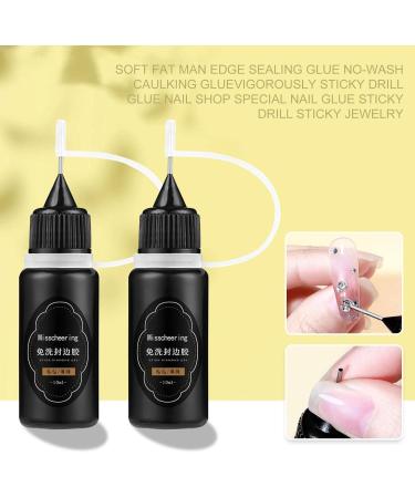 Nail Rhinestones Glue Gel Nail Gems and Rhinestones Adhesive Sealing No Wipe Gel Glue for Nails No Wipe Adhesive Filler Sealing Glue for Gems Diamonds Jewelry Gel Nail Polish Decoration - Buy Online on GoSupps.com