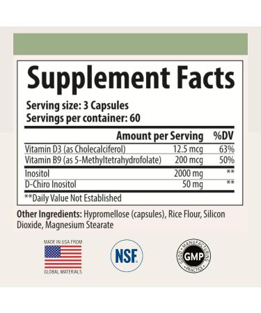 Herman Organic Myo-Inositol & D-Chiro Inositol - Hormonal Mood Support for Ovarian & Reproductive Health - 180 Capsules - Buy Online on GoSupps.com