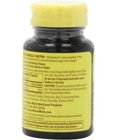 Nature Made Magnesium 250 mg - 100 Tablets | Supports Muscle & Nerve Health - Buy Online on GoSupps.com