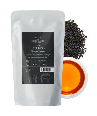 Supreme Earl Grey Tea Loose Leaf - Natural Blend of Sri Lankan Black Tea Bergamot Extract & Blue Cornflowers - Rich Citrusy & Floral Notes - Easy to Brew Earl Grey Tea by The Tea Makers of London 1 kg - Buy Online on GoSupps.com