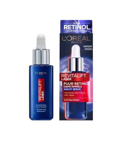 L'Oreal LOr al Paris Revitalift Laser X3 Pure Retinol Night Serum Antiwrinkle Powerful night serum for the visible reduction of wrinkles Refines skin texture and makes the skin radiant 30ml
