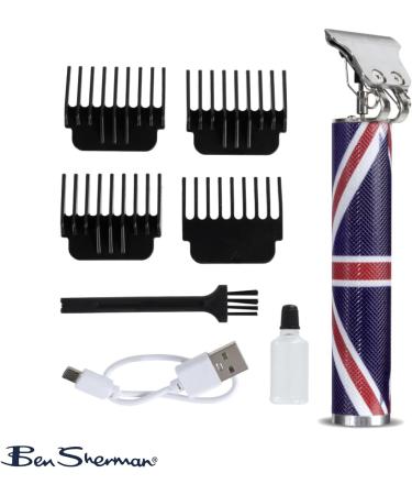 Buy Ben Sherman Precision Electric Beard Trimmer for Men | Premium Cordless Rechargeable Hair Trimmer with 4 Attachments - Buy Online on GoSupps.com