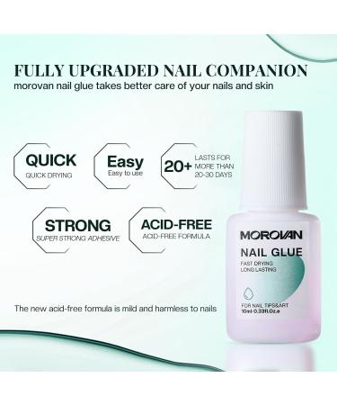 Morovan Nail Glue & Remover Kit - Super Strong 10ML Nail Glue for Press-On & Acrylic Nails | Fast 20ML Remover - Buy Online on GoSupps.com