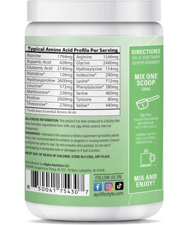 ABOUT YOUR COLLAGEN Peptides Powder Type 1 & 3 Unflavored Quick Dissolve No Odor Supports Hair Skin Nails & Joint Health 36 Servings 12.7 oz - Buy Online on GoSupps.com