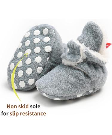 EDOTON Unisex Newborn Winter Boots | Warm Non-Slip Sole Bootie Socks 0-6 Months Gray - Buy Online on GoSupps.com