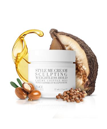 VoC Haircare Natural Styling Cream | Anti-Frizz Weightless Hold Shine Enhancing Non-Toxic Vegan Haircare for All Hair Types with Argan Oil Baobab Extract Brazil Nut Oil (2 oz | 57 ml)