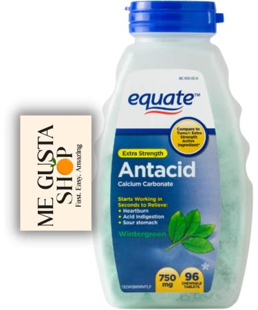 Equate Extra Strength Antacid Chewable Wintergreen Tablets 750 mg 96 Ct Pack of 01 Includes me Gusta Sticker - Buy Online on GoSupps.com