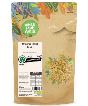 Wholefood Earth Organic Millet Grain 3 kg | GMO Free | Vegan | High Fibre | Certified Organic 3kg - Buy Online on GoSupps.com
